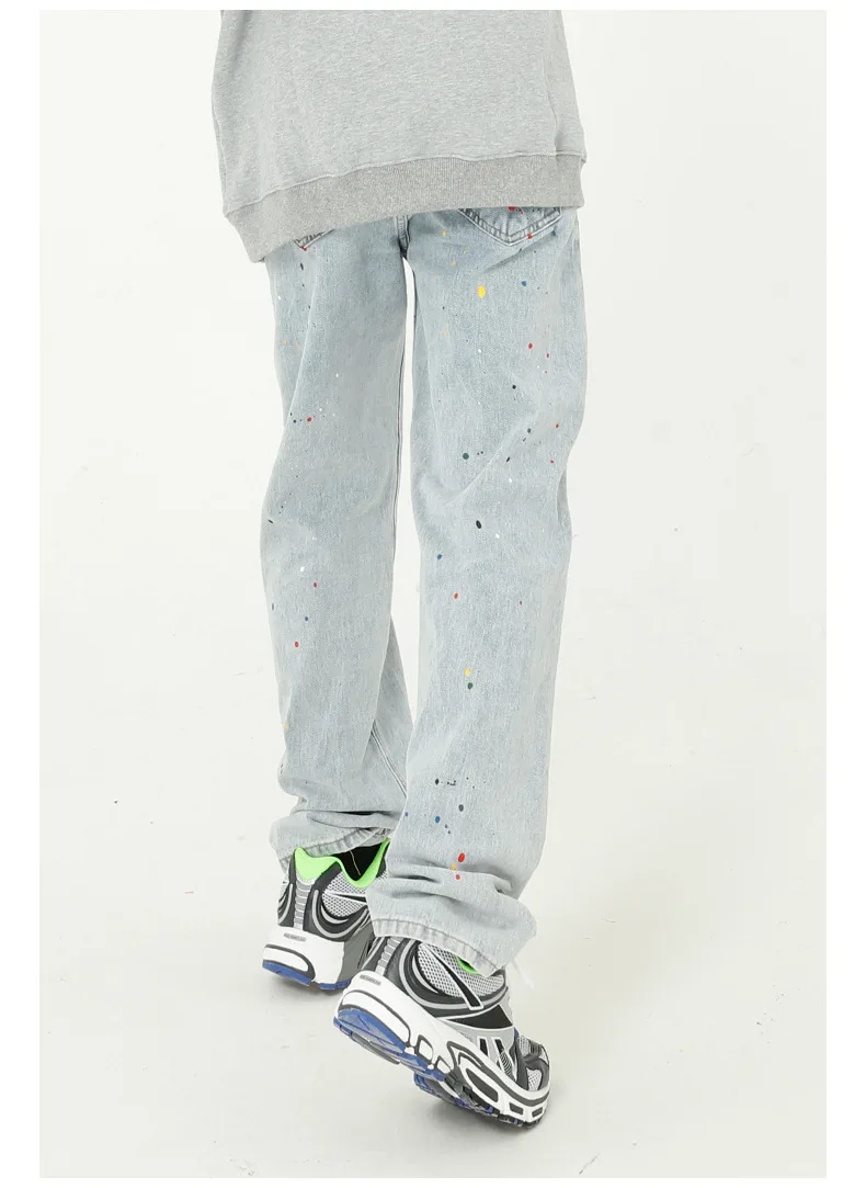 Брюки мужские прямые из денима классические свободные повседневные штаны