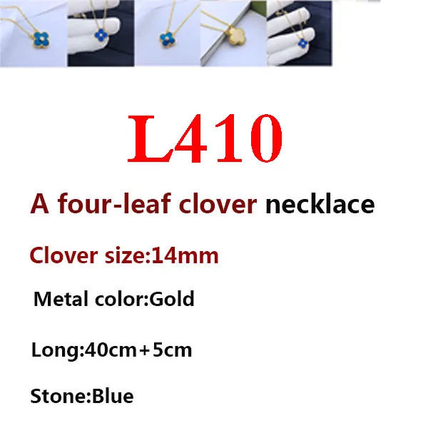 

L410 Necklace 1 Flower Clover Personality Fashion Classic Shape Hot Stone Round Bead Necklace Brass Single Flower Gift hot