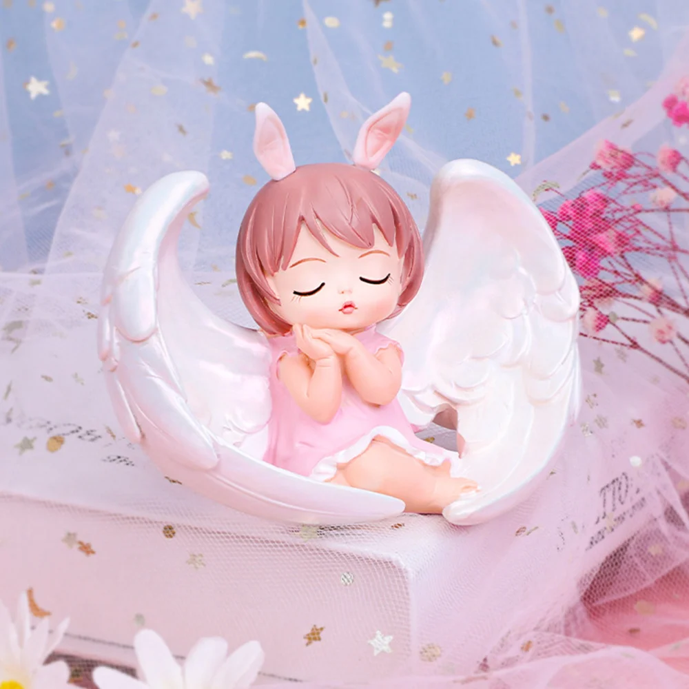 

2Pcs Angel Shaped Cake Ornament Lovely Baking Adornment Kids Room Decoration