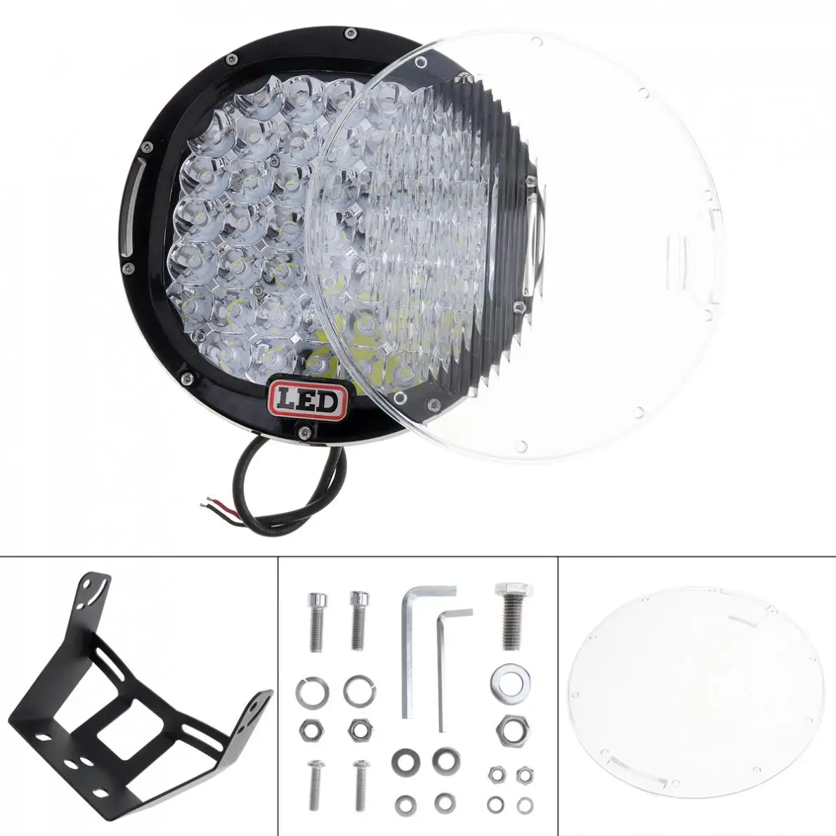 

1pcs 9 Inch Rounded 225W 45x LED Car Work Light Spot / Flood Light Vehicle Driving Lamp Worklight for Offroad SUV ATV Truck Boat