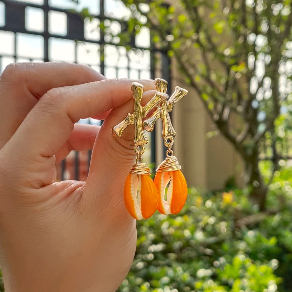 Модный винтажный Комплект сережек для женщин и девушек с золотым жемчугом