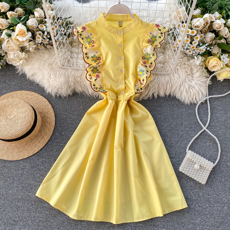 Летнее корейское сексуальное пляжное платье вечерние мини платья с вышивкой и