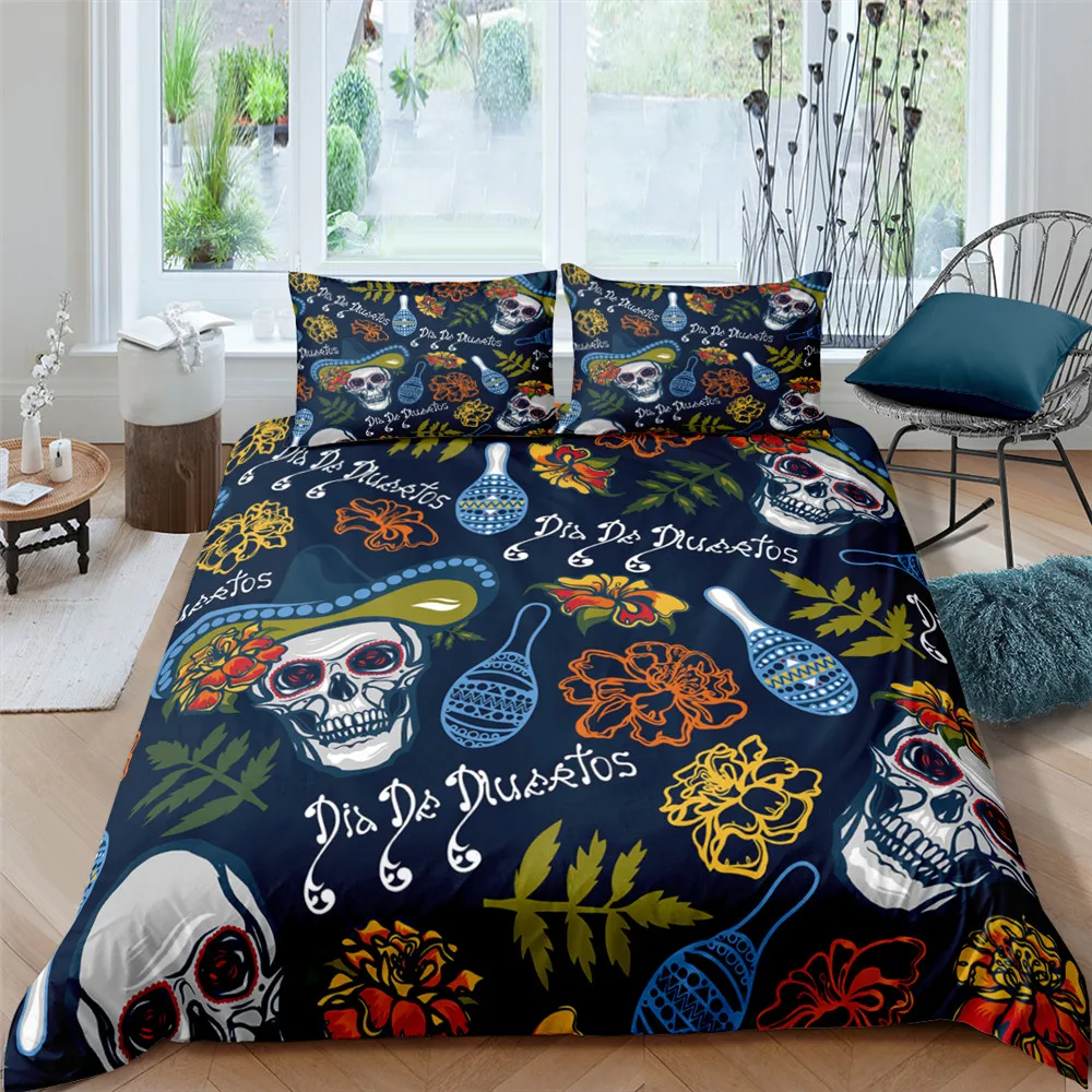 

Halloween Skull Bedding Set Duvet Cover Single Double Full Queen King Size Comforter Cover Quilt Cover Bedding Cover Pillow Case