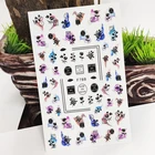 3D наклейки для ногтей, квадратные буквы, розы, цветы, наклейки для ногтей, Осенние дизайнерские наклейки для маникюра, наклейки, украшения для дизайна ногтей