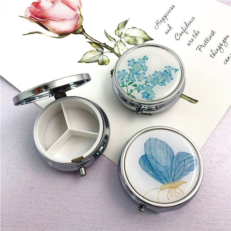 

Portable Pill Box Travel Medicine Organizer Lipstick Storage Container Medicine Drug Dispensing Medical Kit Pill Case