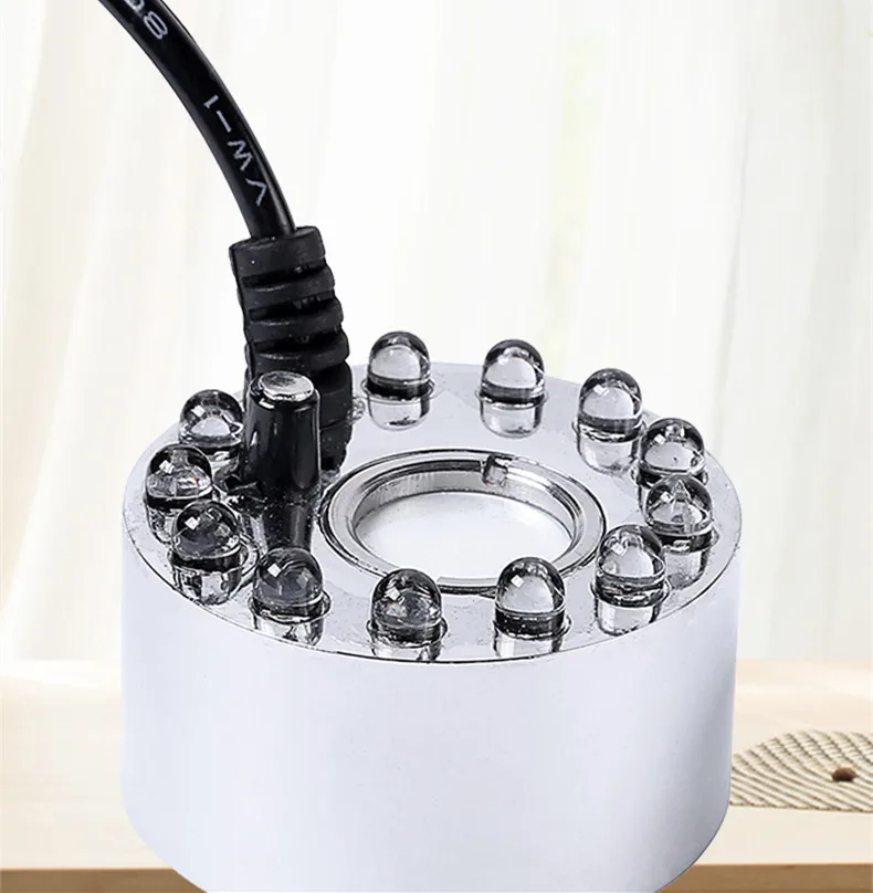 

100-240V Colorful Light Single Head Humidifier Atomization Humidification Water Mist Generator Fogger Maker For Fish Tank