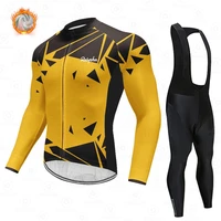 ralvpha 2022 winter cycling clothing long sleeve jersey mens pro team warm jacket set mtb clothes thermal fleece ropa ciclismo