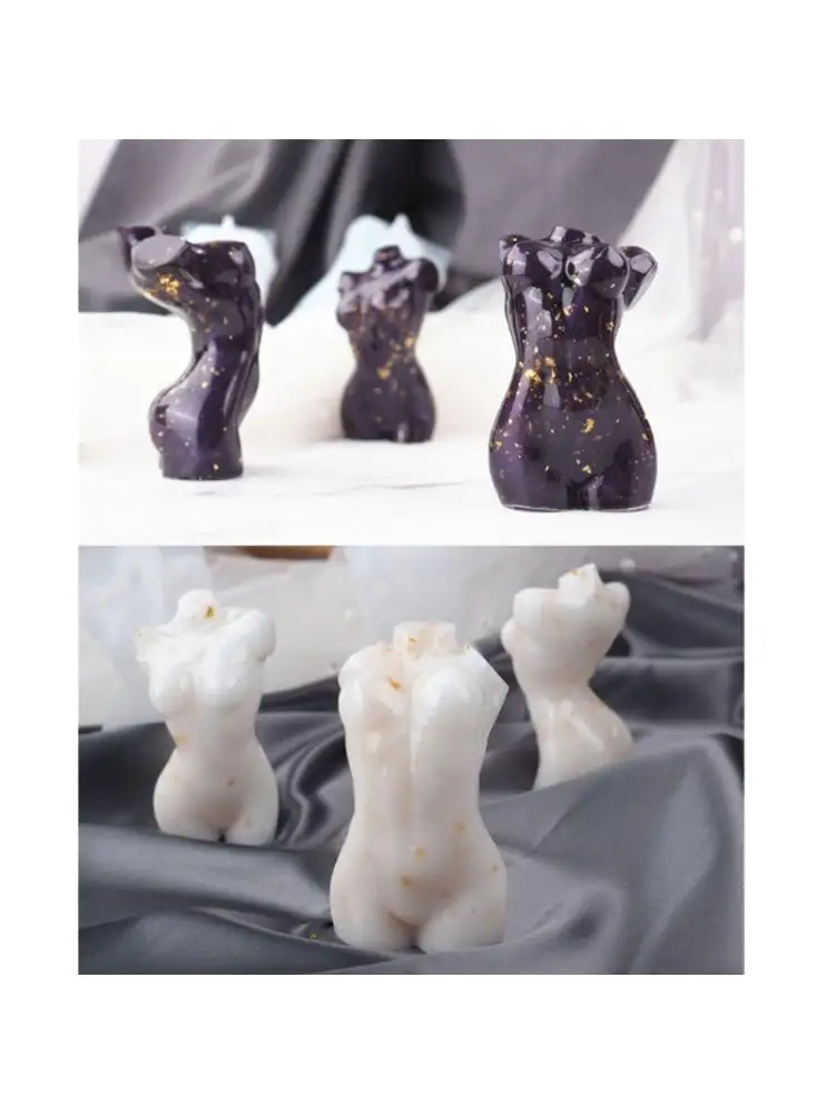 

3Pcs 3D Goddess Body Shape Silicone Mold Sexy Model Body Stand Resin Molds Craft B36D