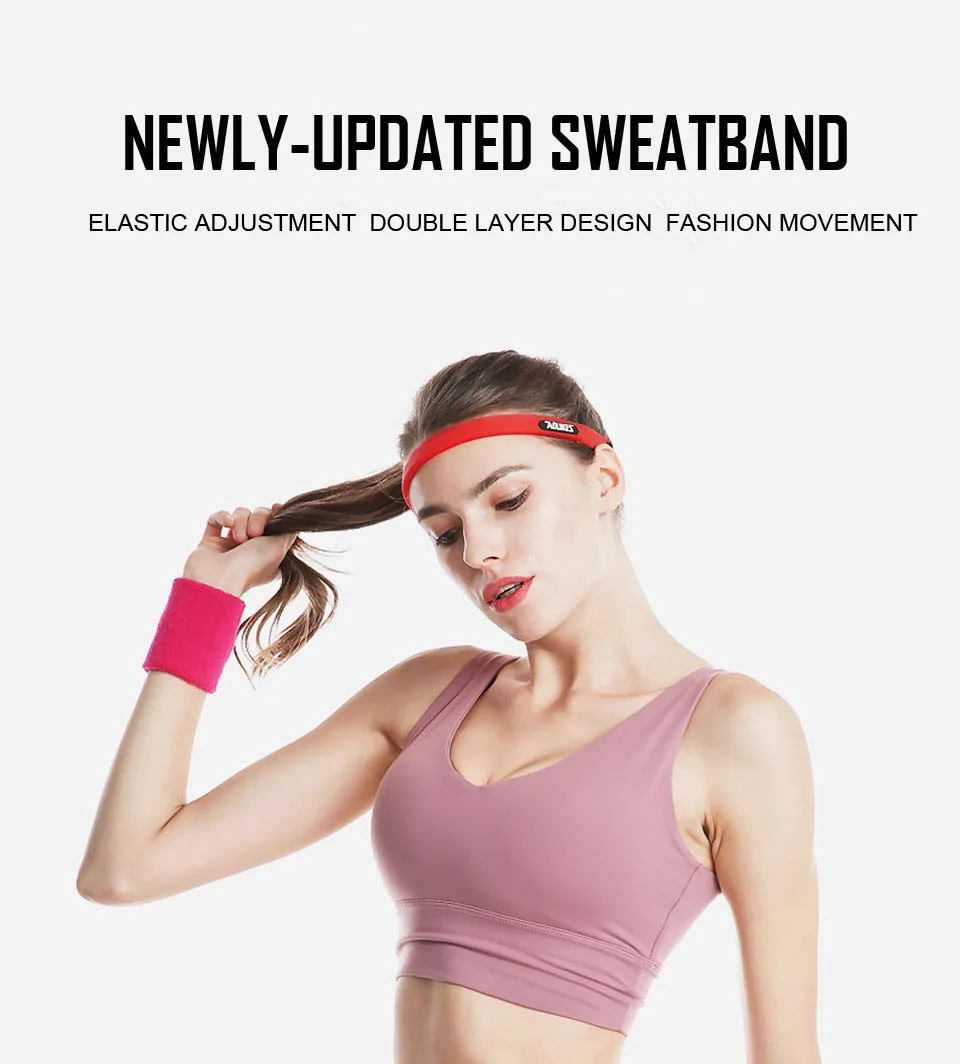 AOLIKES Elastic Head Sweatband Soft Silicone Running Yoga Cycling Sweat Band For Men Women Fitness Basketball Tennis Headband