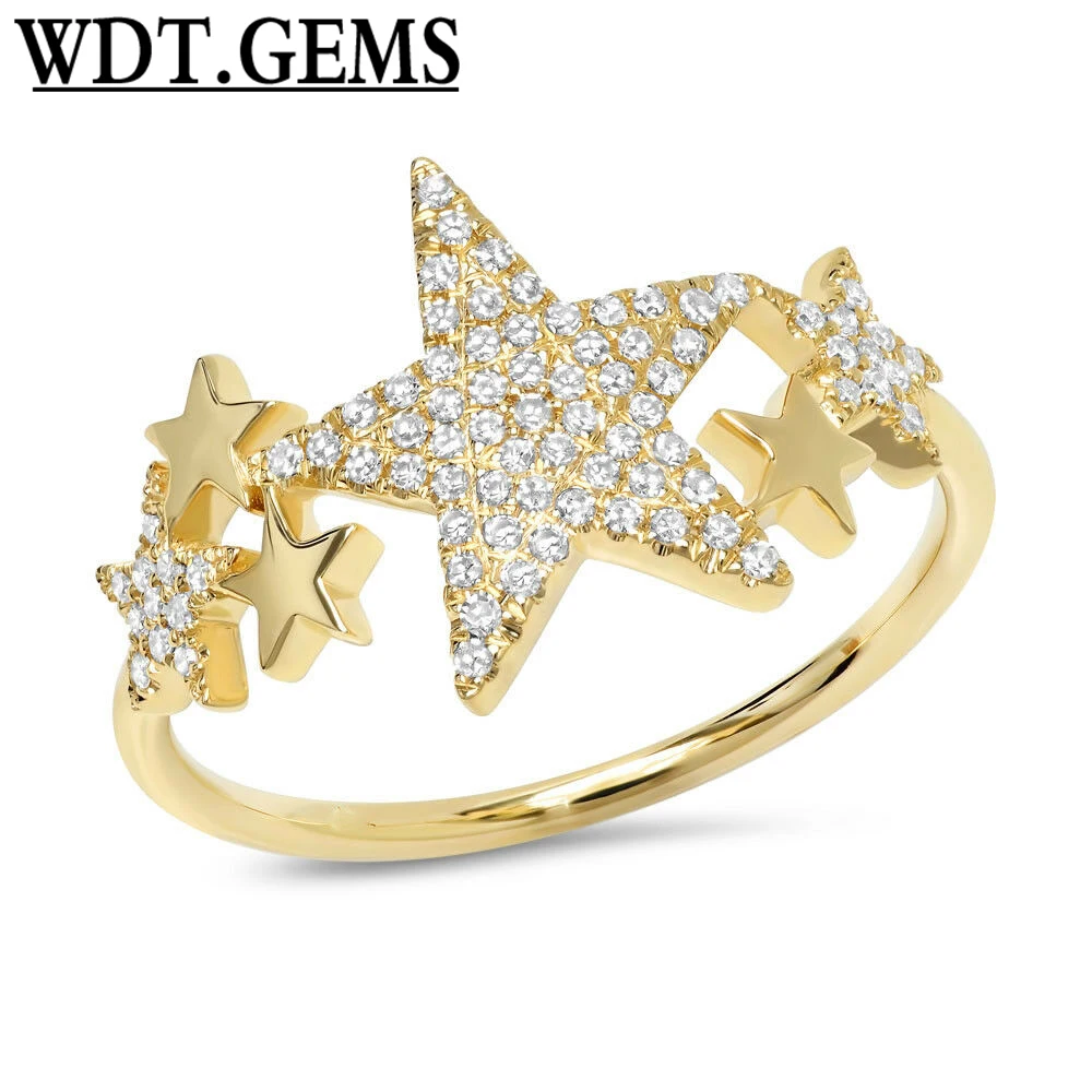 

0.19CT 10K Rose Gold Multi Stars Constellation Diamond Cocktail Fashion Ring
