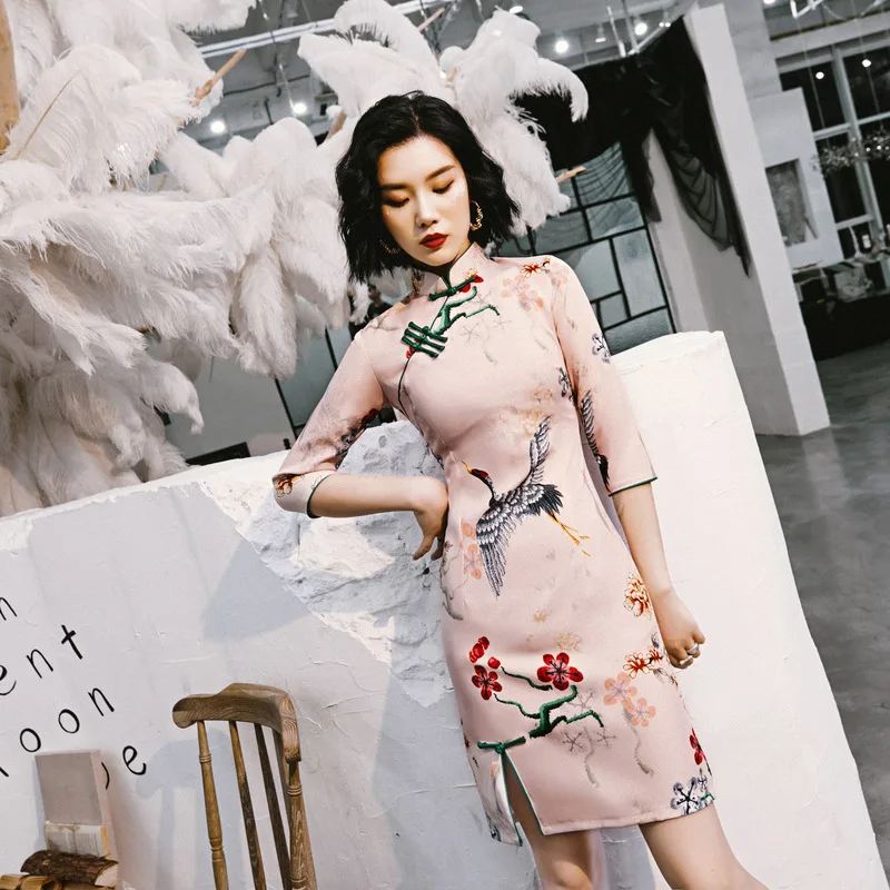 Женское платье Ципао традиционная китайская одежда 2020 Элегантное свадебное для