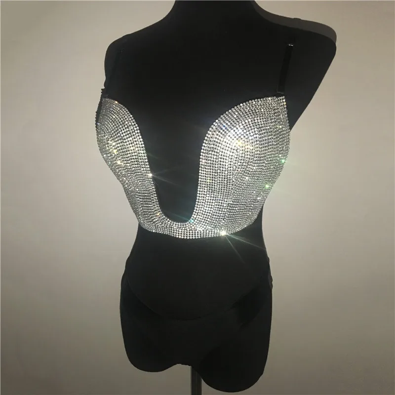 Комплект бикини Стразы золотистого и серебристого цветов женское сексуальные