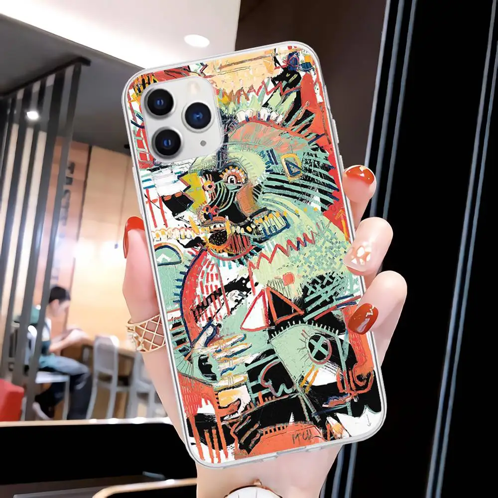

Jean Michel Basquiat Art Graffiti Transparent Phone Cover For Xiaomi Redmi K30s Ultra Note 8 9 Pro Max 9s 10T Pro 10 Lite Case