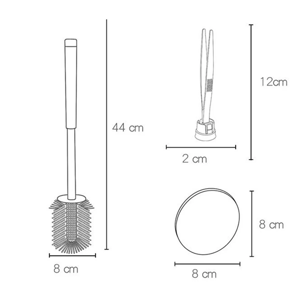 

Toilet Brush Set Household Rubber Head Long Handle Wall Hanging Silicone Flex Floor Cleaning Brush Bathroom Tool