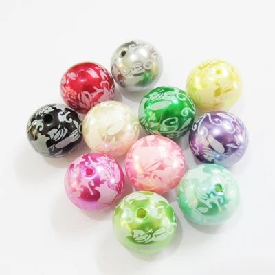 Оптовая продажа: 20 мм 100 шт./пакет принт белого цвета с цветочным принтом платье