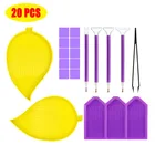 Поднос для бусин для алмазной живописи, пластина в форме листа для хранения бусин с точечной ручкой и воском для глины, аксессуары для творчества