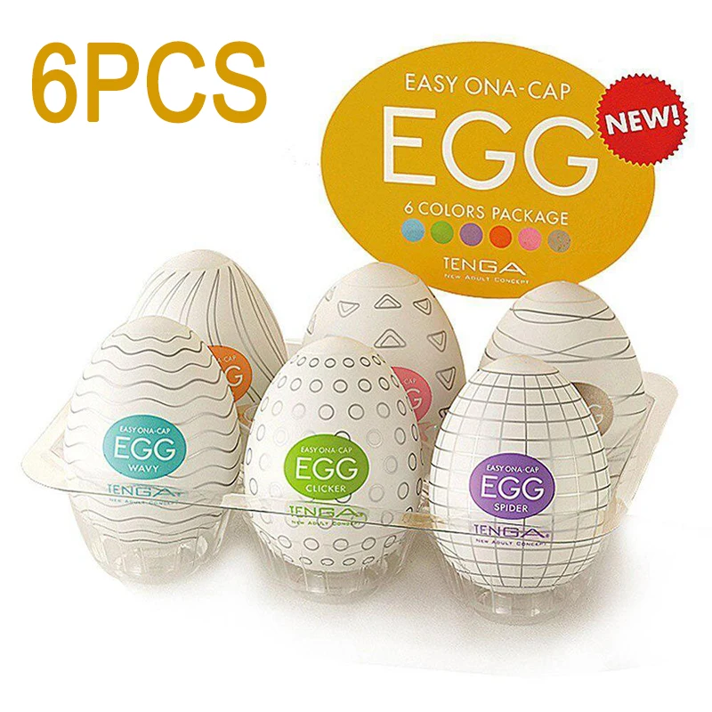 Tenga 6 шт./кор. мастурбация яйца Портативный стимулирующий пенис массажер