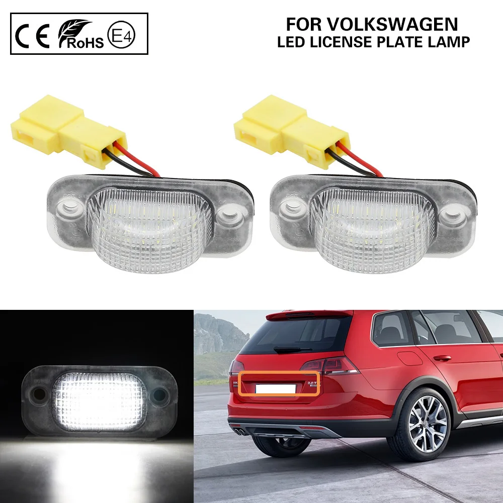 

2PCS For VW Golf Mk2 1983-1992 VW Jetta MK2 1984-1991 Seat Toledo Seat MK1 1991-1999 LED license plate lamp number plate light