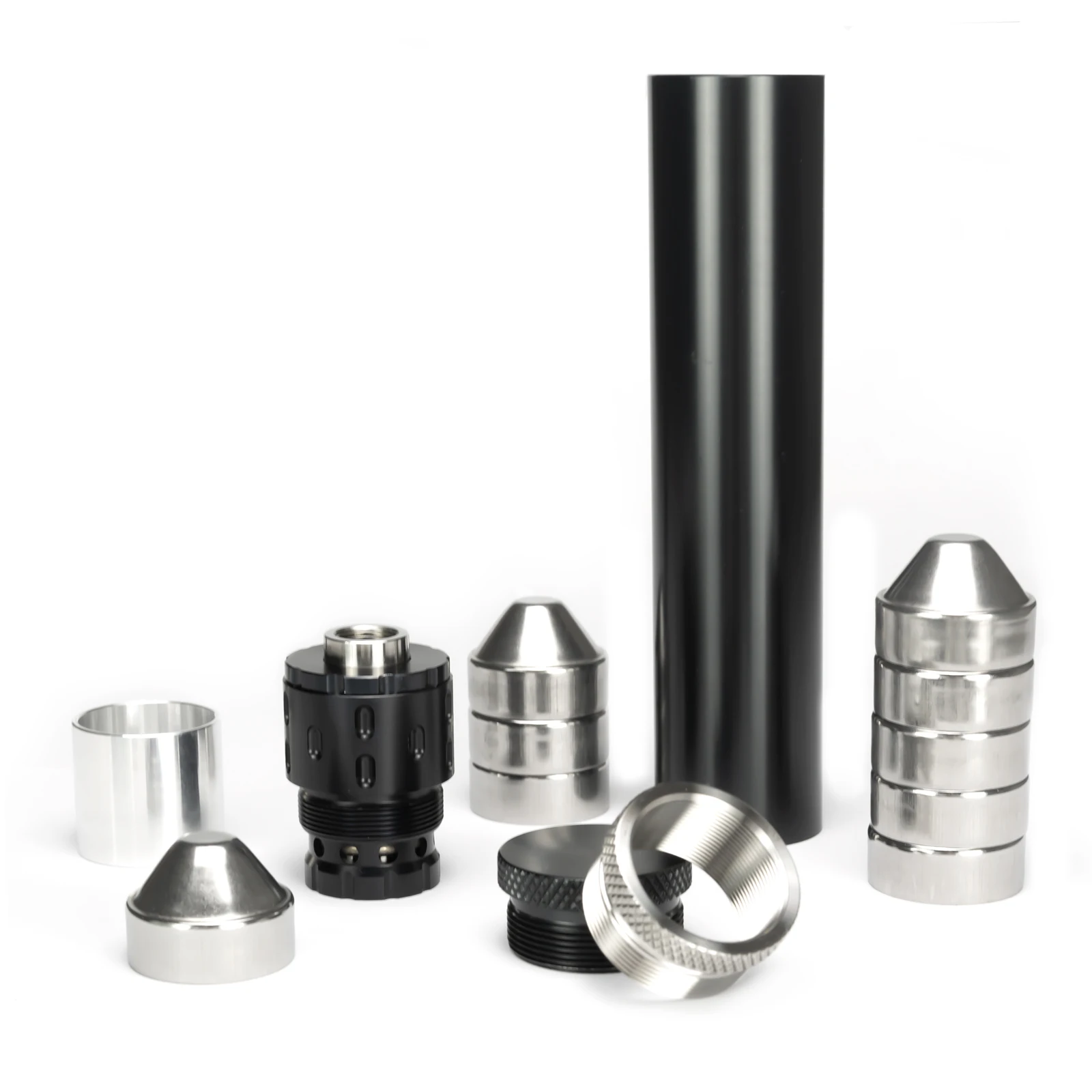 

1.45x7"L 1/2-28+5/8-24 Cleaning Tube Car + M34x1.25 to 1-3/16x24 Adapter + 1/2-28, .578x28,13.5x1LH Booster Assembly