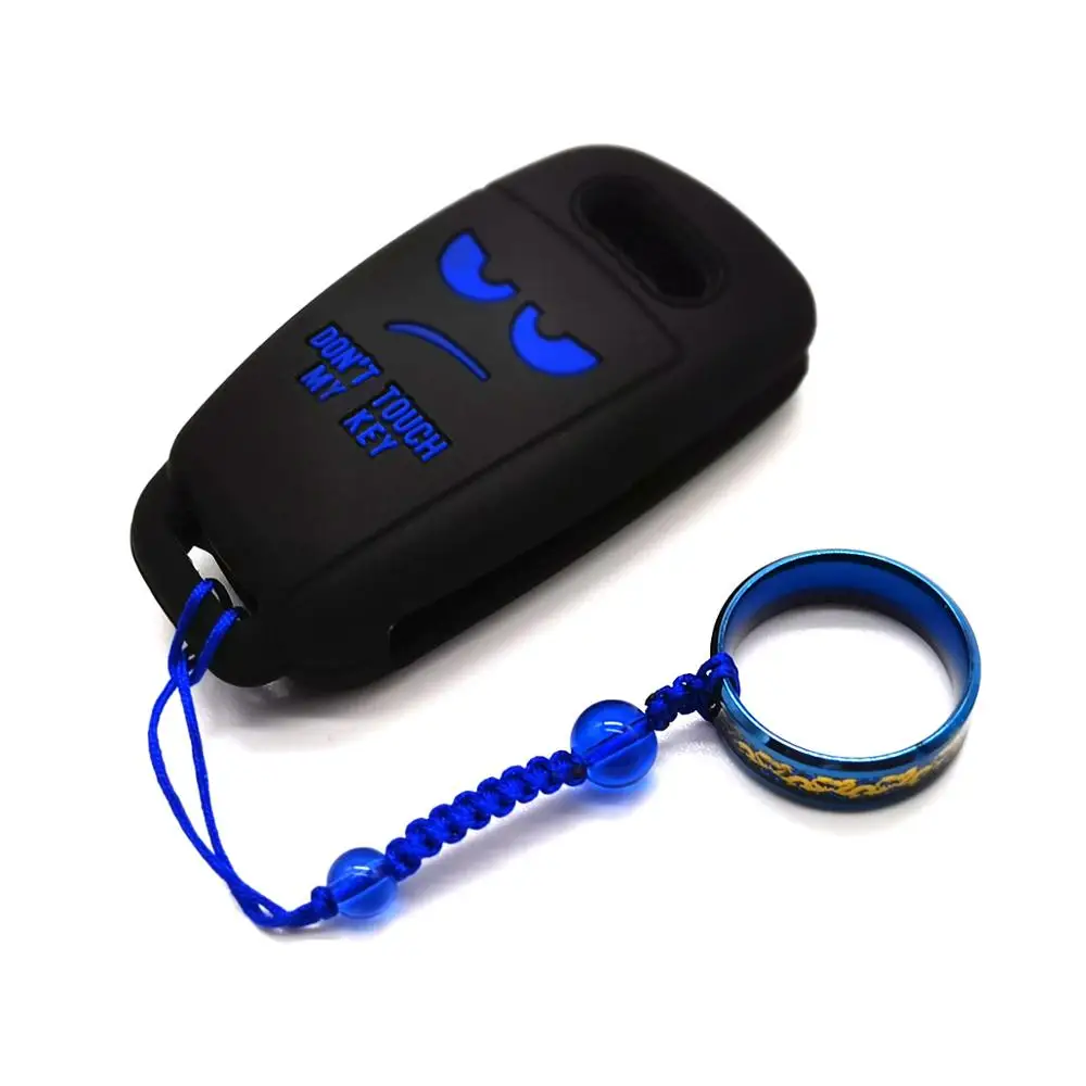 

For Audi Sline A3 A5 Q3 Q5 A6 C5 C6 A4 B6 B7 B8 TT 80 S6 Remote Silicone Cover Case Protector New design word Dont Touch My Key