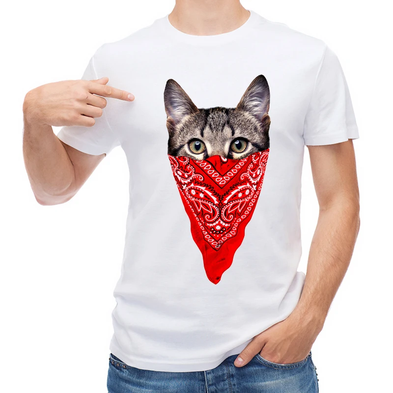 

TEEHUB New Summer 3D Cat T Shirt Fashion Adventure Cat Printed Men T-shirt Short Sleeve O-Neck Tops Cool Tees