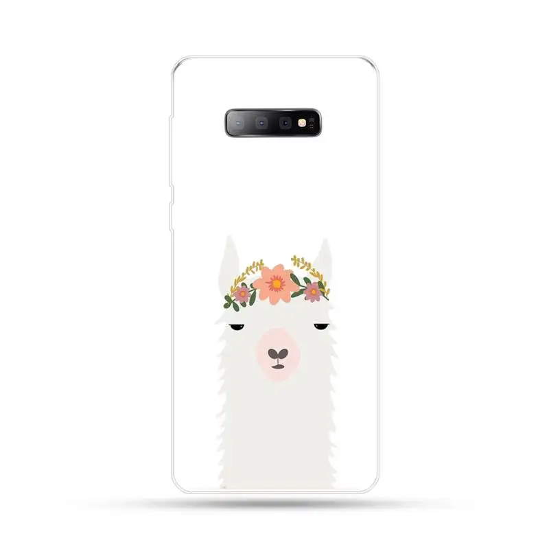 

Kawaii Cute Llama Alpaca animal Phone Case For Samsung Galaxy S5 S6 S7 S8 S9 S10 S10e S20 edge plus lite cover funda shell