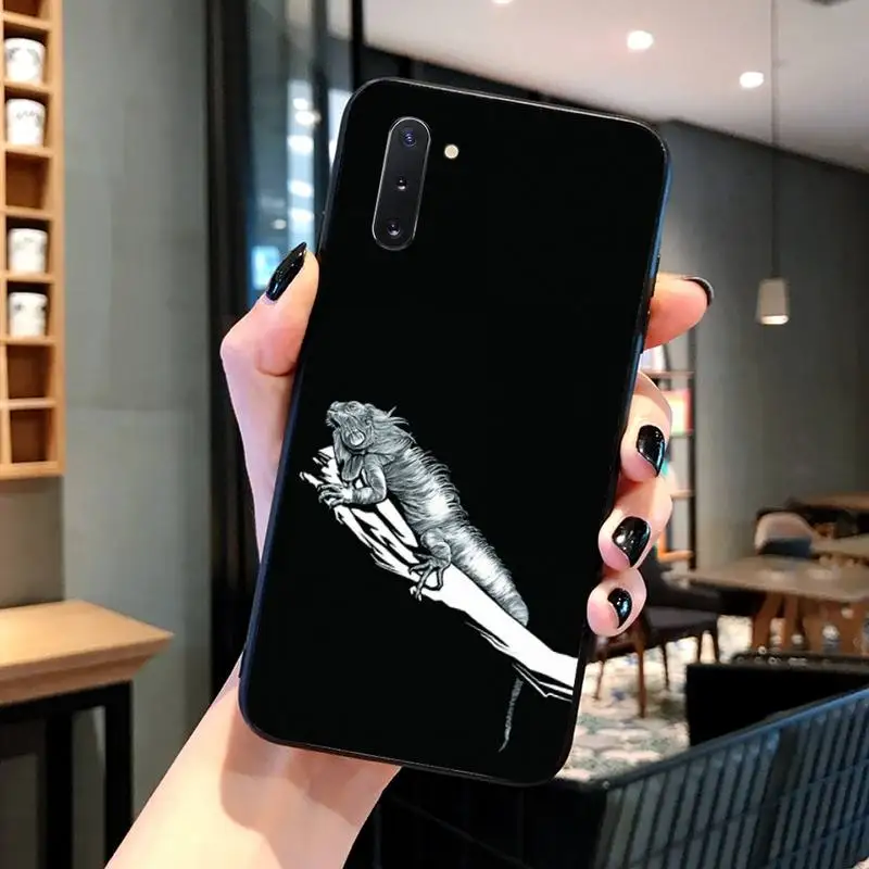 

Black And White Art Animal Phone Case Black Cover For Samsung S10 5G/lite/plus S20/Plus/Ultra Note8/9/10/20Pro/plus Cases