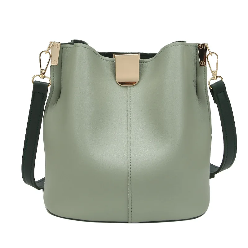

2019 Autumn Contrast Women's Bag New Single Shoulder Messenger Bag Fashion Bucket Bag