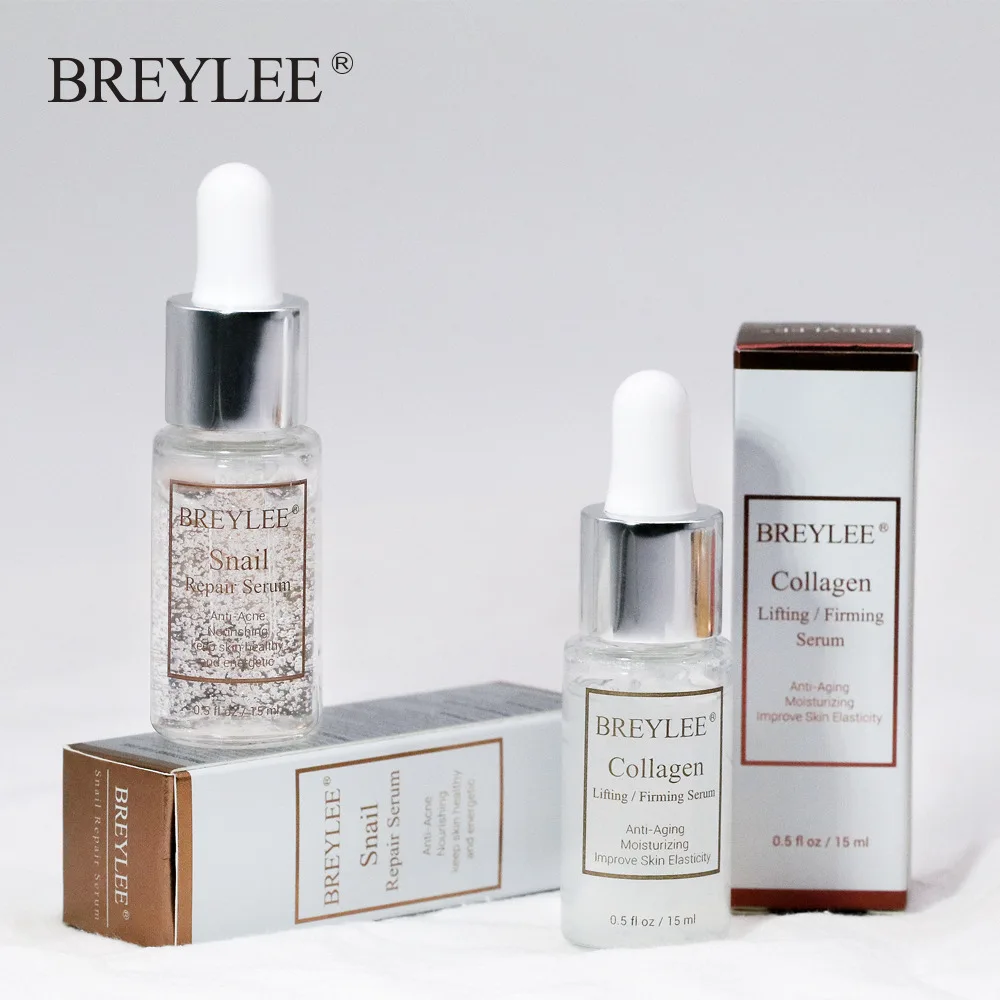 

Breylee Snail Collagen Serum Repairing Lifting Firming Essence Hyaluronic Acid Moisturizing Anti-aging Face Skin Care 1pcs