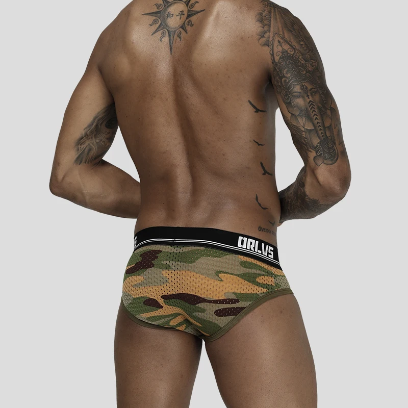 Камуфляжное сексуальное нижнее белье мужские сетчатые трусы Cueca Masculina U Pouch OR187| |