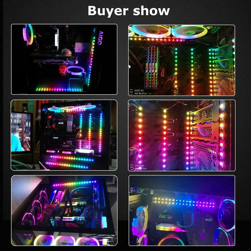 WS2812B WS2812 RGB Addressable Digital Led Strip Light Individually 5V for PC MSI 3Pin ADD Header on Motherboard |