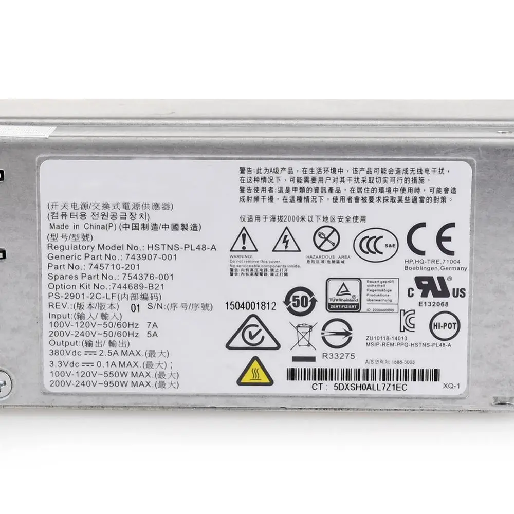 Для HP DL180G9 950W 744689-B21 754376-001 HSTNS-PL48-A серверный источник питания | Компьютеры и офис