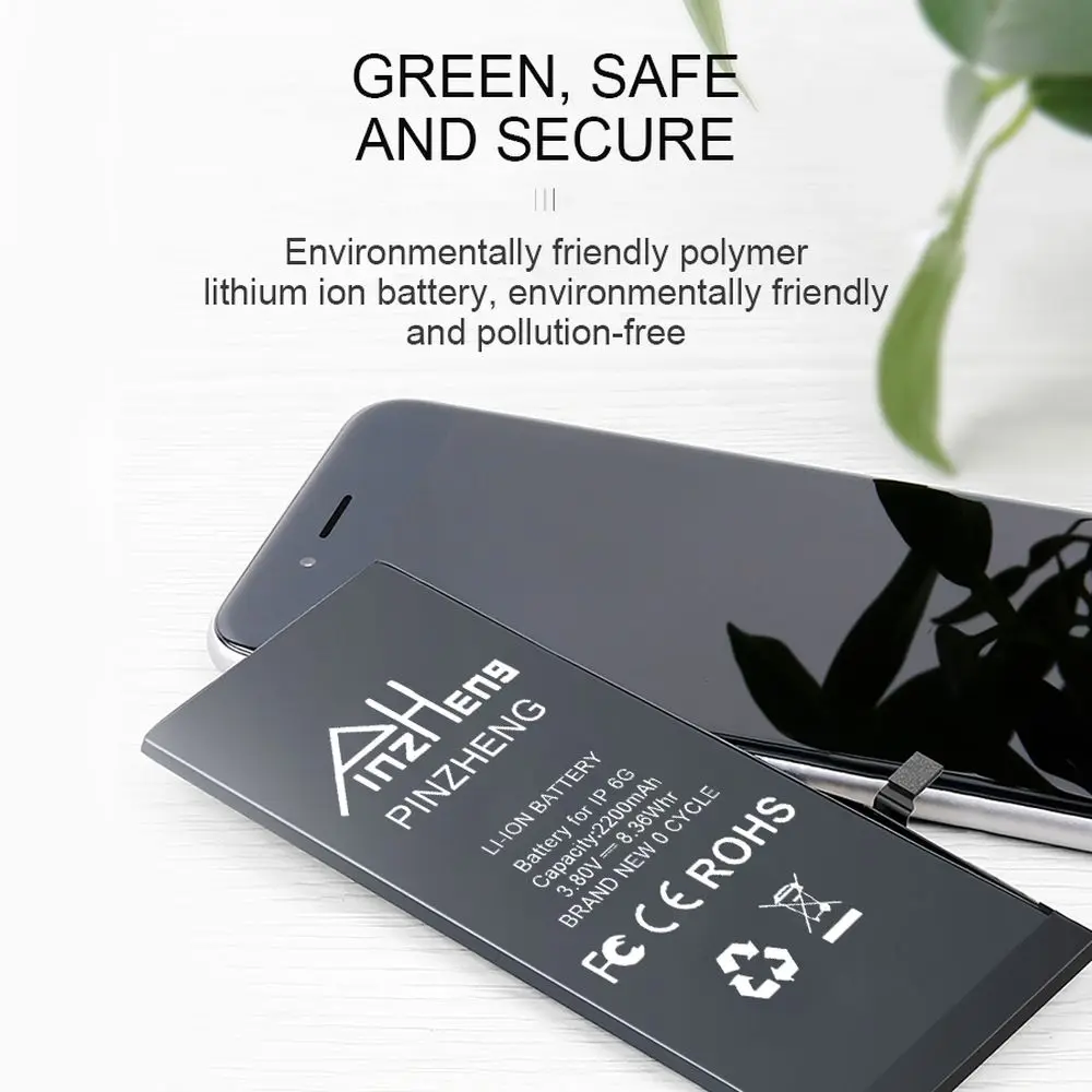 PINZHENG Mobile Phone Battery For iPhone 6S 6 7 8 Plus X High Capacity Replacement Bateria 5 5S SE XR XS Max Batterie | Мобильные