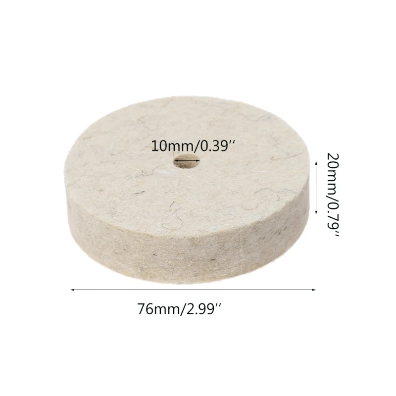 

76x20mm Wool Felt Polishing Buffing Grinding Wheel Polisher Disc Pad Rotary Tool