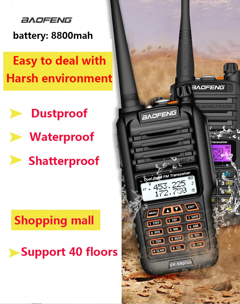 2023 Baofeng UV 9R plus Upgrade uv9r 40 km 50km walkie talkie 10W hf transceiver vhf uhf ham radio long range CB radio station