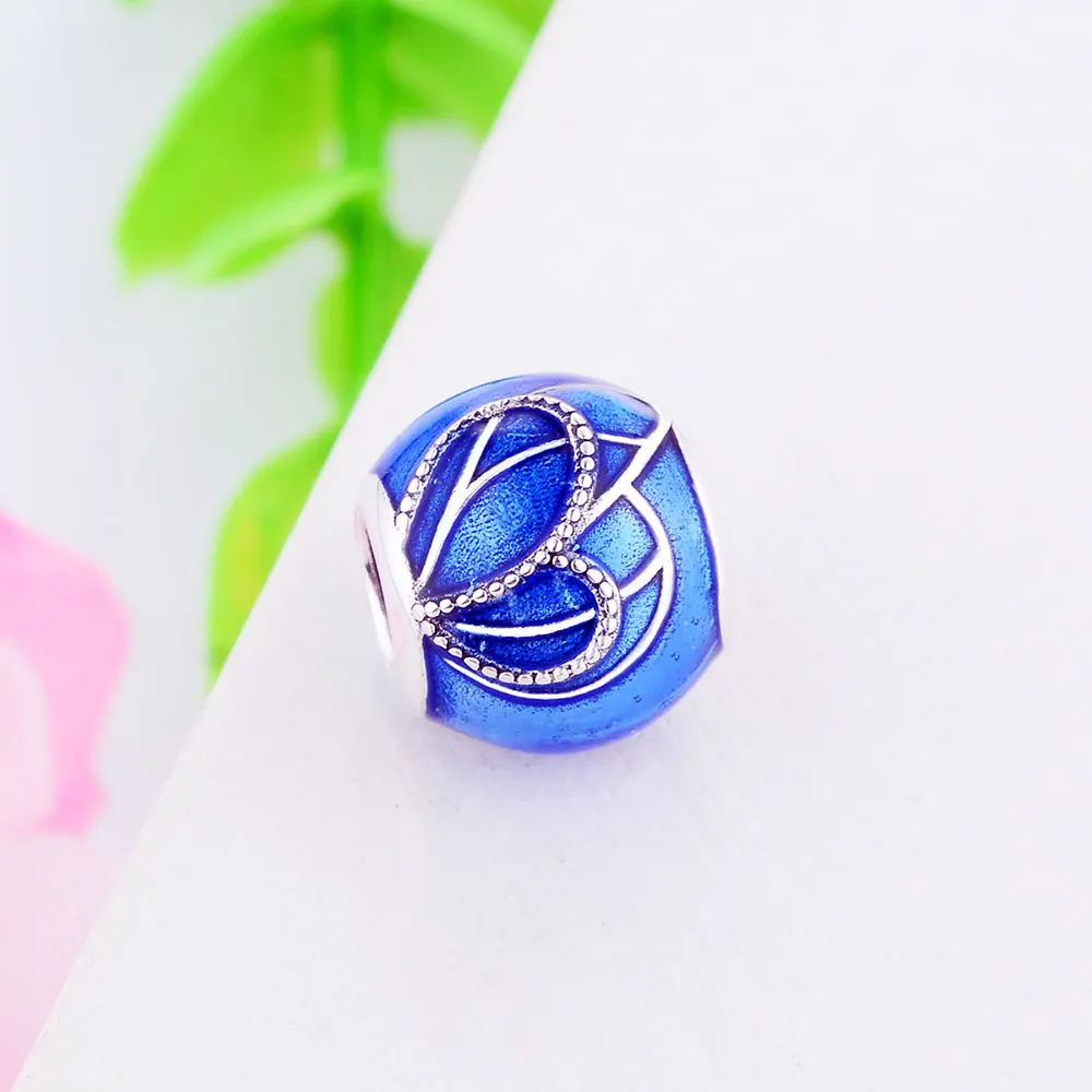 Бусина-Шарм для браслета Pandora синяя эмалированная бусина-Шарм из серебра 2019 пробы