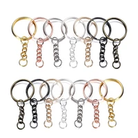 10pcslot key ring key chain rhodium round split keychain keyrings with jump ring for diy jewelry making supplies accessories