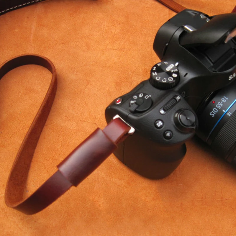 Manual Camera Neck Strap Adjustable Head Layer Cowhide Vintage DSLR Durable Leather Accessories | Электроника