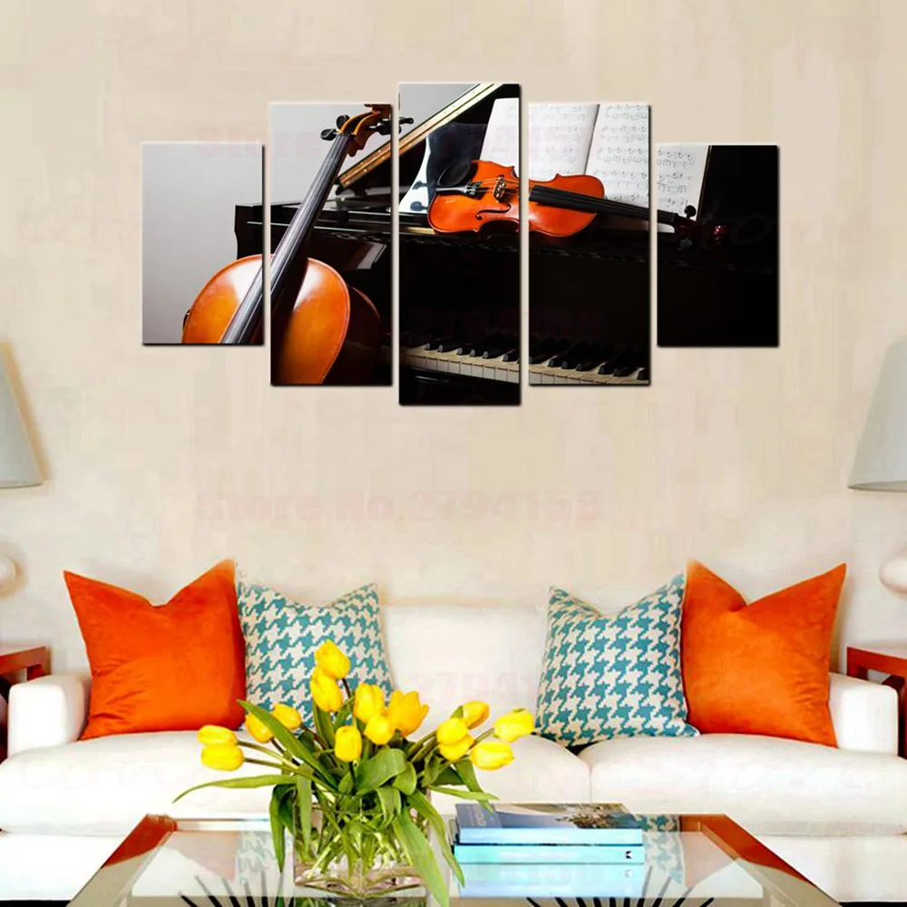 Натюрморт Печать на холсте скрипка электрическая гитара Музыкальные картины для