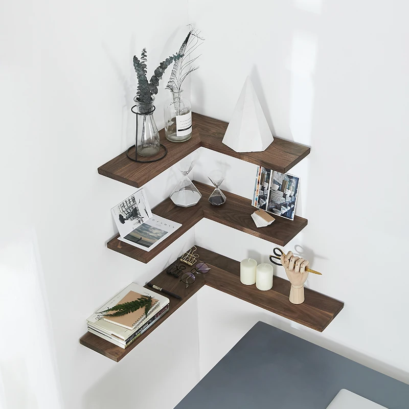 Настенный угловой стеллаж полка для хранения органайзер всякой всячины из