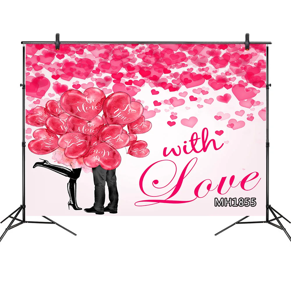 

Романтический фон для фотосъемки на День святого Валентина с изображением красного сердца воздушных шаров роз фоны для фотосъемки Свадебн...