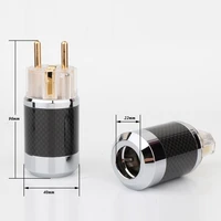 hi end black carbon fiber gold plated european standard ac power plug iec female plug hifi power cable