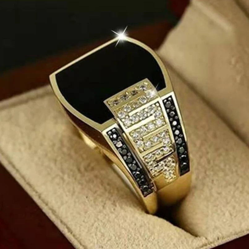 Кольцо мужское в стиле хип-хоп креативное Ювелирное Украшение золотого цвета с