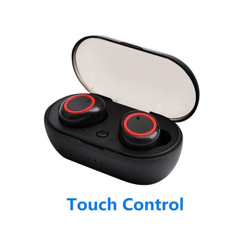 black-touch control M2 TWS Bluetooth 5,0 наушники сенсорное управление беспроводные наушники Бас-гарнитура для Xiaomi iPhone samsung iPad телефон наушники - Цвет: black-touch control