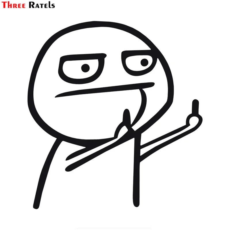 

Three Ratels FD97 Aut Cartoon JDM Funny Middle Finger Reflective Vinyl Car Sticker Motorcycle Decal