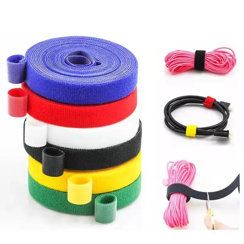 

5M/Roll 15mm Velcros Strap Adhesive Fastener Tape Cable Ties Reusable Double Side Hook Loop Cable Tie Wires Management Straps