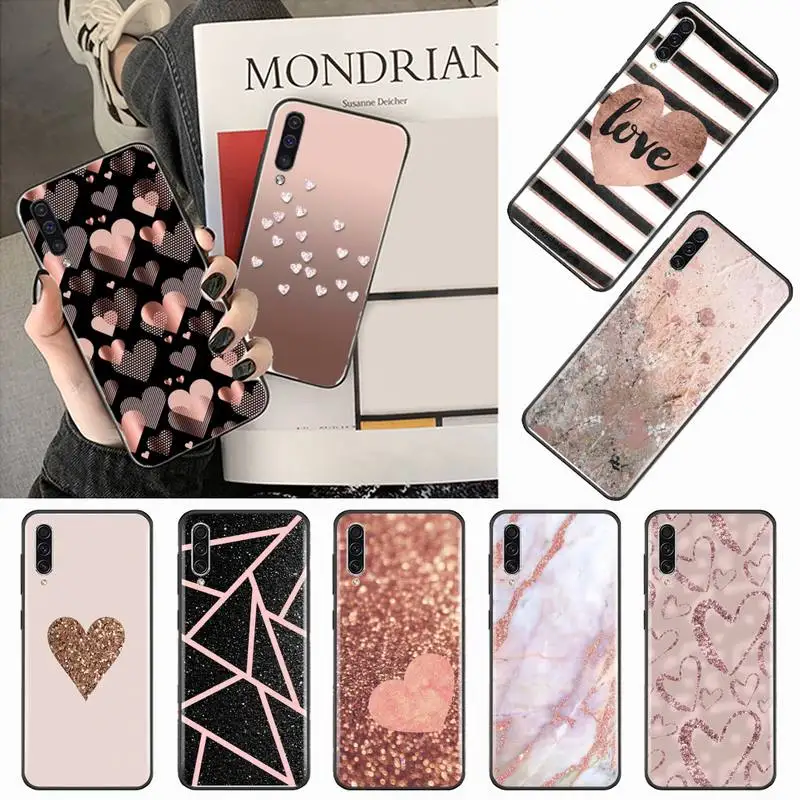 

Gold Rose Glitter Love aesthetics Phone Case For Samsung galaxy A S note 10 9 20 30 31 32 40 50 51 70 71 21 s ultra plus