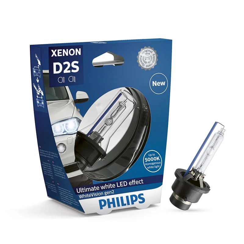 Автомобильные лампы Philips D1S D2R D2S D3S Xenon WhiteVision второго поколения обладают
