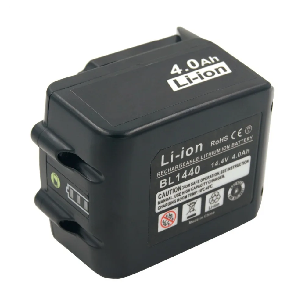 Светодиодный индикатор BL1440 14,4 V 4.0Ah литий-ионная аккумуляторная батарея для Makita BL1430 194066-1 194065-3 беспроводные электроинструменты