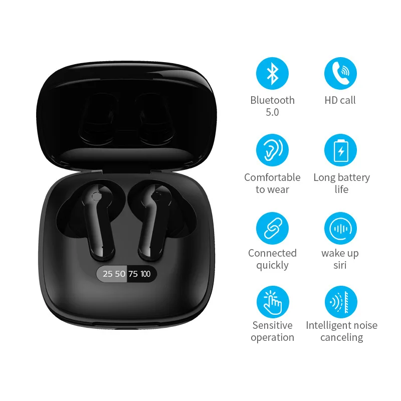 NBL 5 0 наушники вкладыши TWS Bluetooth Беспроводной глубокий бас светодиодный Мощность